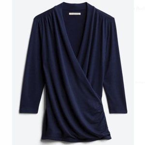41 HAWTHORN - Henri Surplice Wrap Ruched Knit top